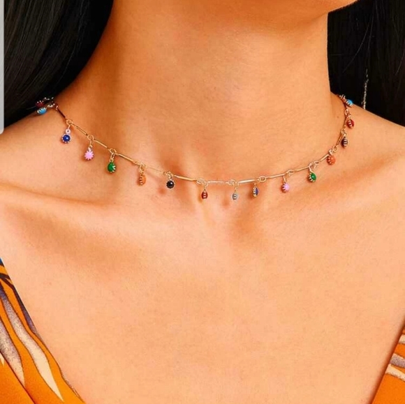 Nikkiwallflower Jewelry - *Tuesday * Rainbow Charm Necklace